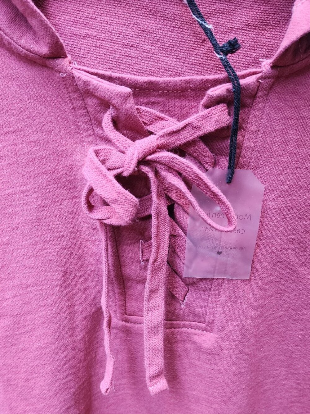 NWOT Cotton Bleu XL Women's Burgandy pullover Hoodie 100% cotton - Picture 16 of 16